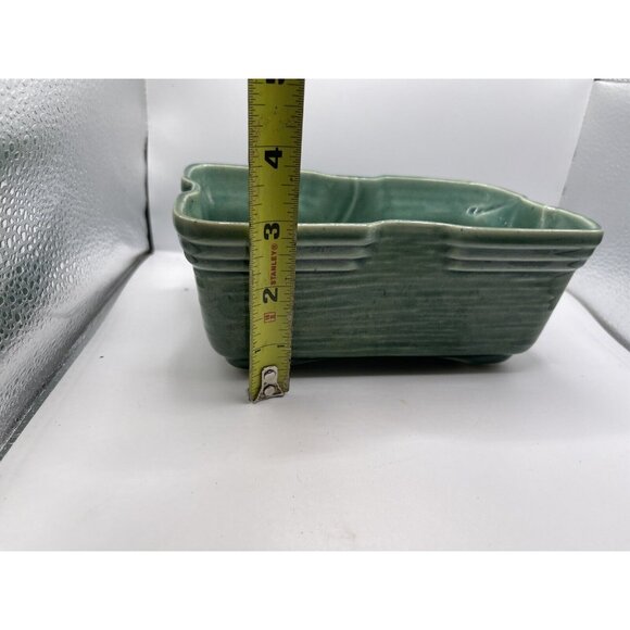 Vintage McCoy Rectangular Planter Art Pottery Green Glaze - Picture 6 of 6